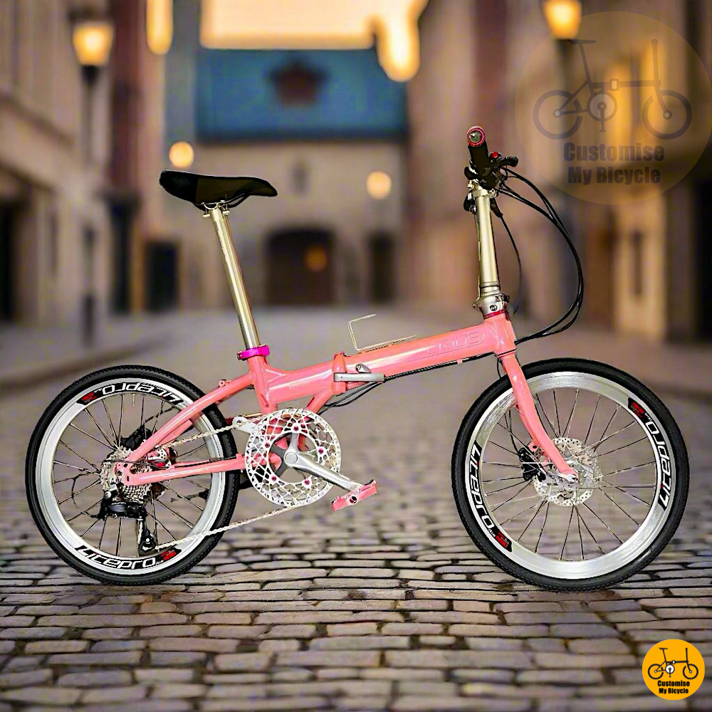 Crius Master 22-Inch Folding Bike β Pink Frame for a Stylish & Lightweight Ride