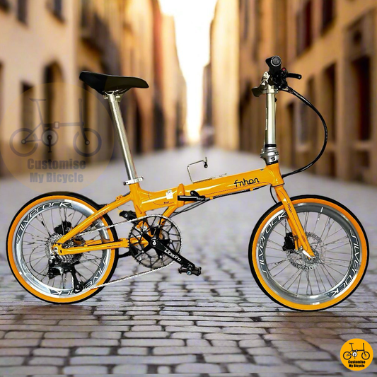 Fnhon Blast 20-Inch Folding Bike – Golden Yellow Frame for a Vibrant City Ride