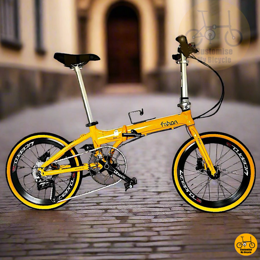 Fnhon Blast 20-Inch Folding Bike – Golden Yellow Frame for a Bright & Bold Ride