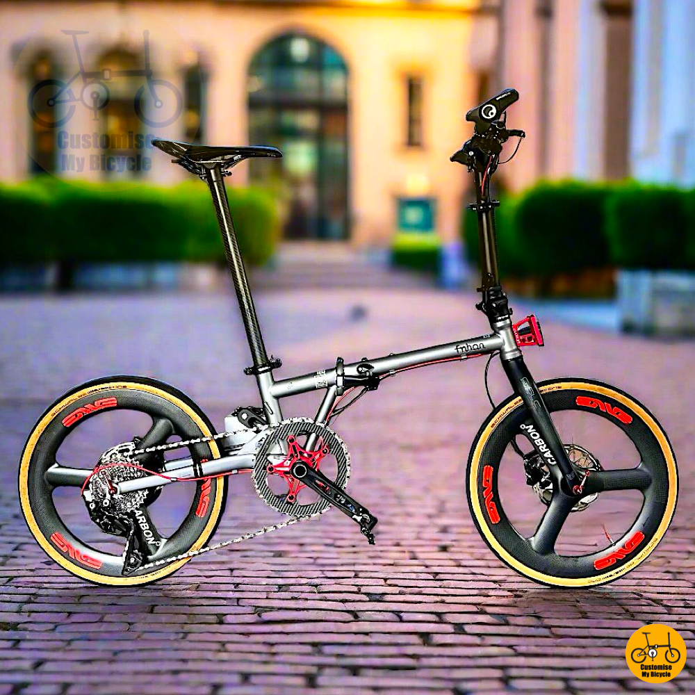 Fnhon Gust 20-inch Foldable Bicycle β Premium Setup with Red Accents