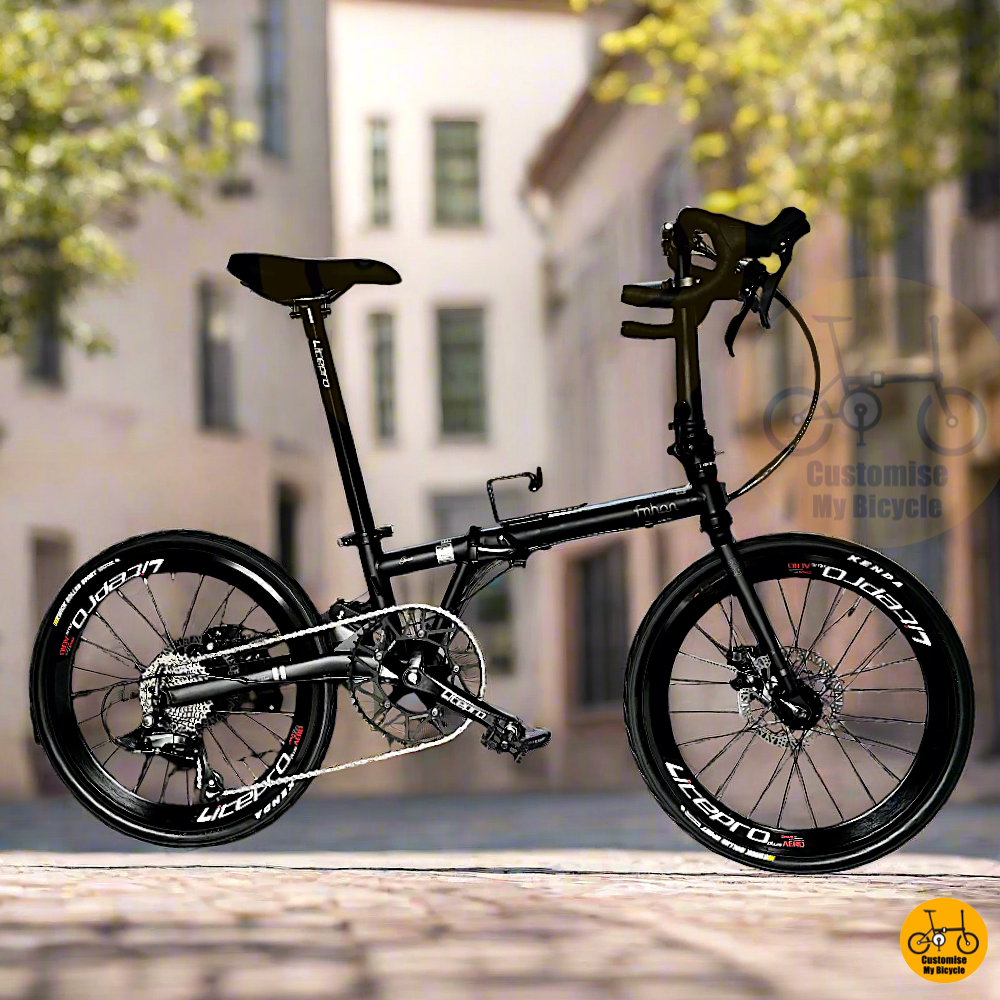 Fnhon Gust 22-inch Folding Bike β Matte Black Frame with Drop Bar