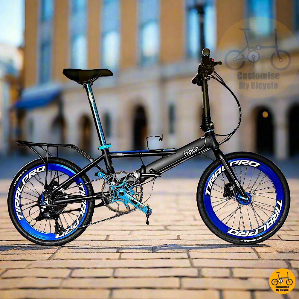 Fnhon Monsoon 20-Inch Folding Bike β Matte Black Frame for a Sleek & Aggressive Look