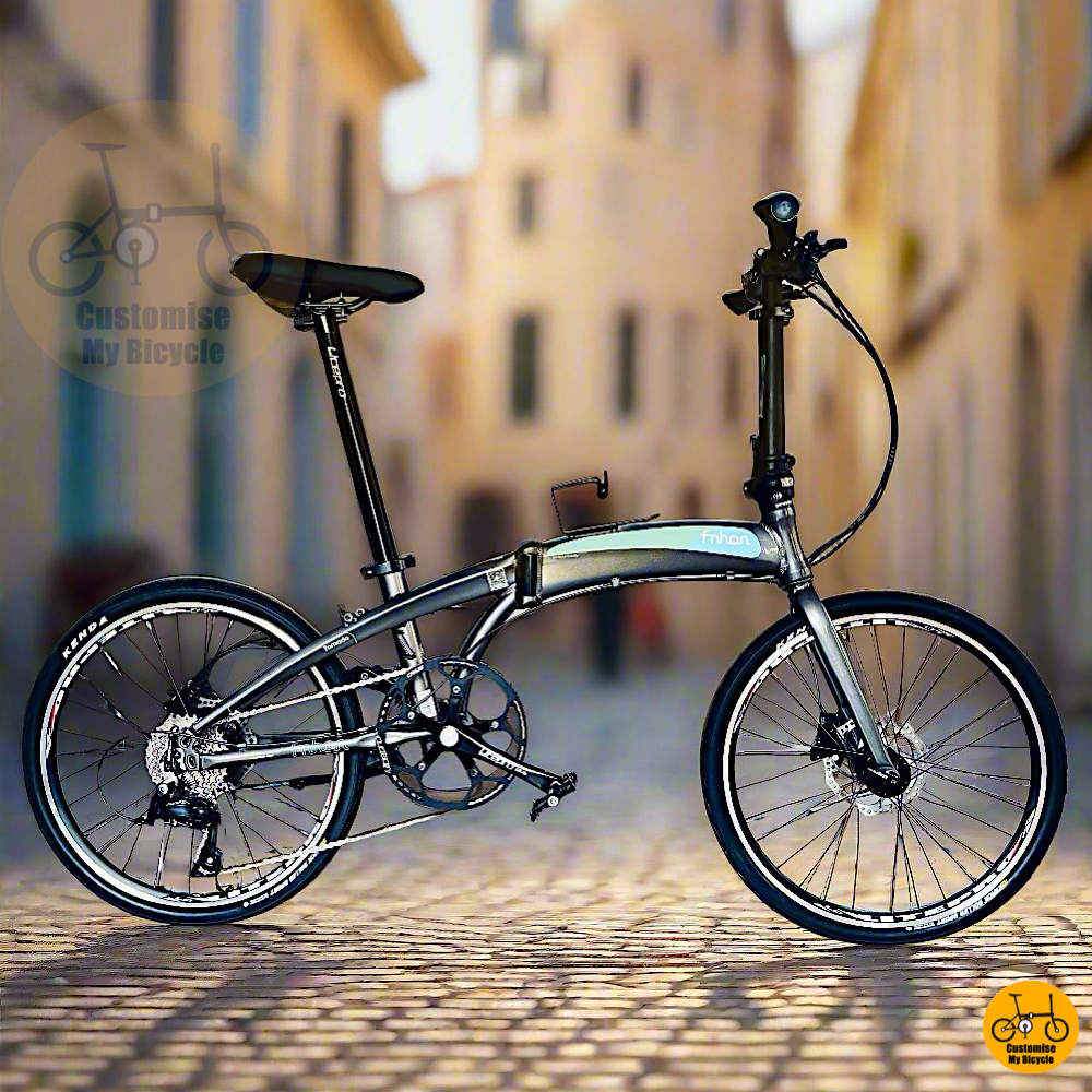 Fnhon Tornado 22-Inch Folding Bike β Dolphin Grey Frame for a Sleek & Modern Ride