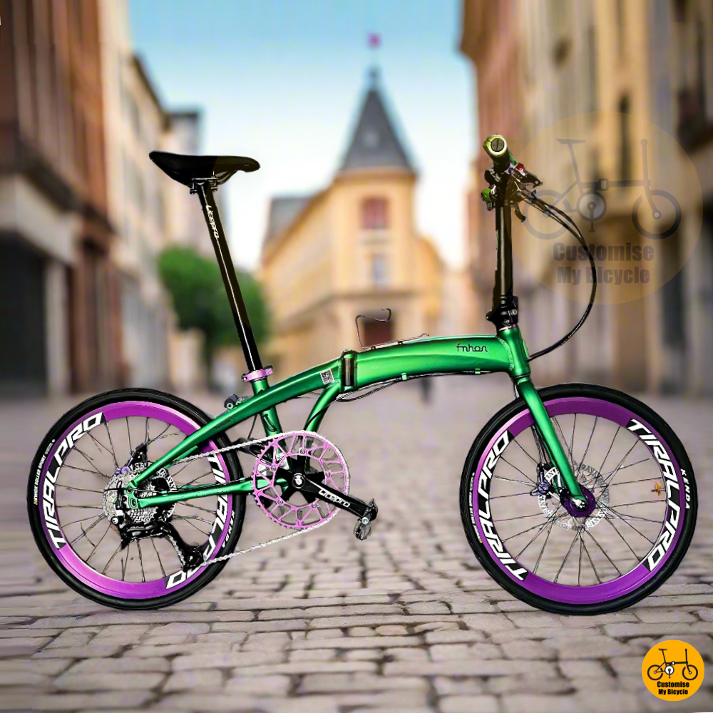 Fnhon Tornado 22-Inch Folding Bike β Matte Green Frame for a Unique & Bold Look