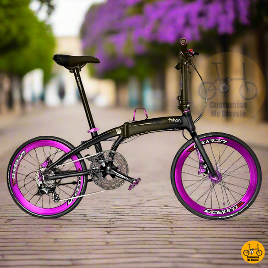 Fnhon Tornado 22-inch Foldie with Lavender Highlights, Custom Parts & Dolphin Frame Design