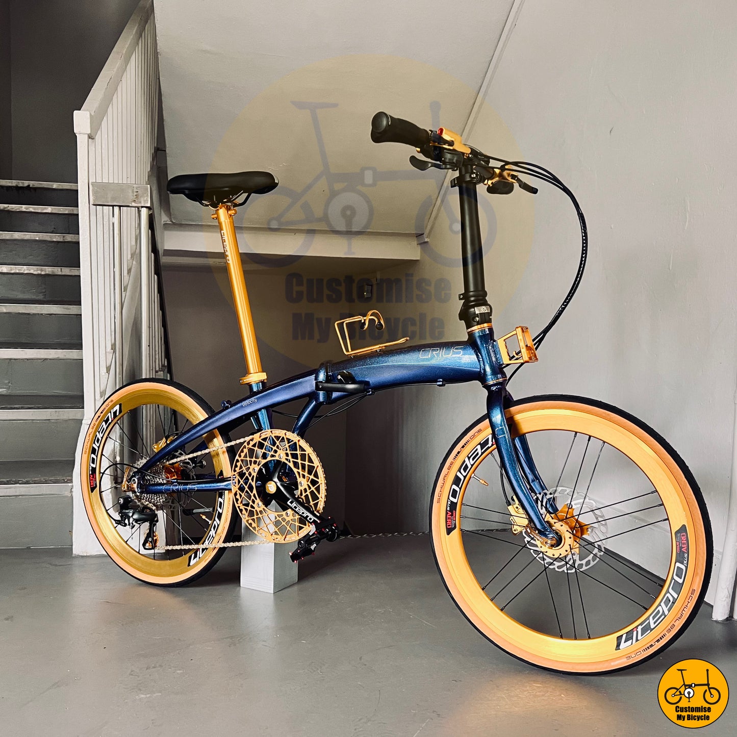 Lightweight & Stylish Foldie β Chameleon Blue Frame & Gold Accents