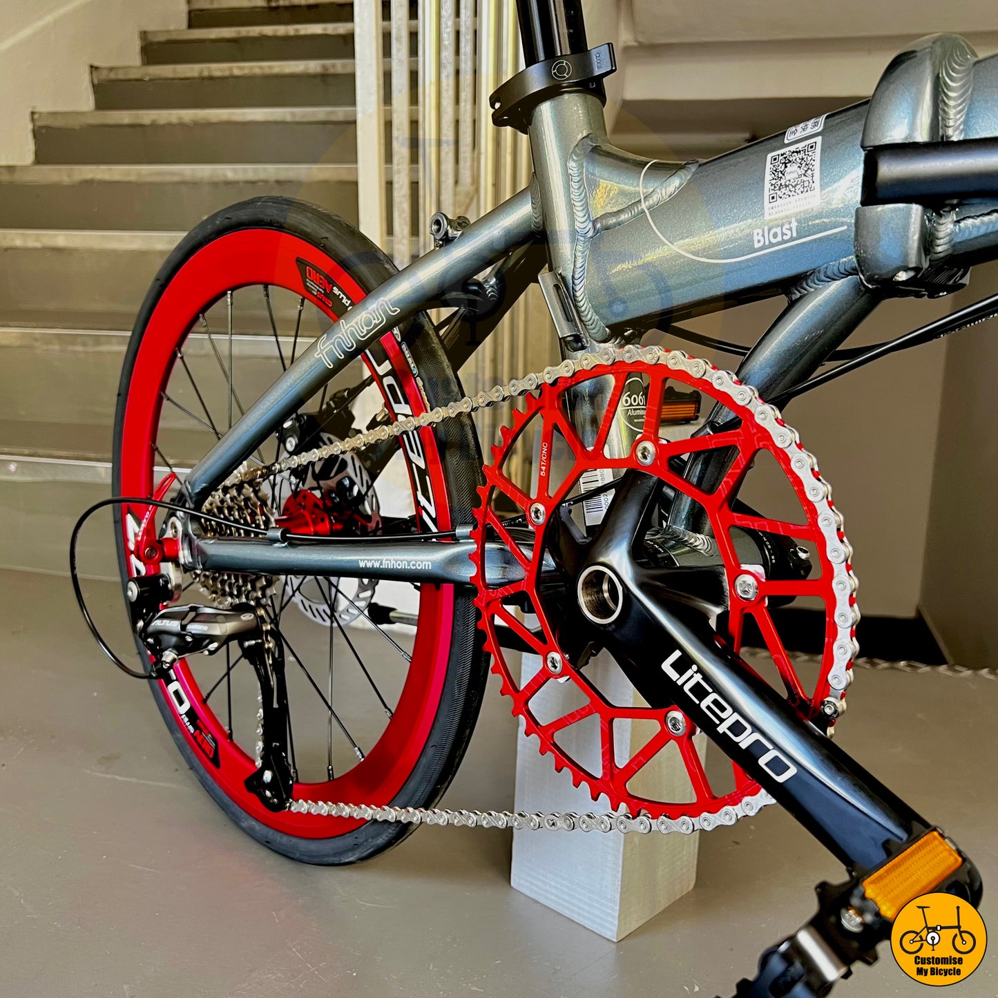Drivetrain on Fnhon Blast 22-Inch Foldie β Perfect for City Commutes & Compact Storage Solutions