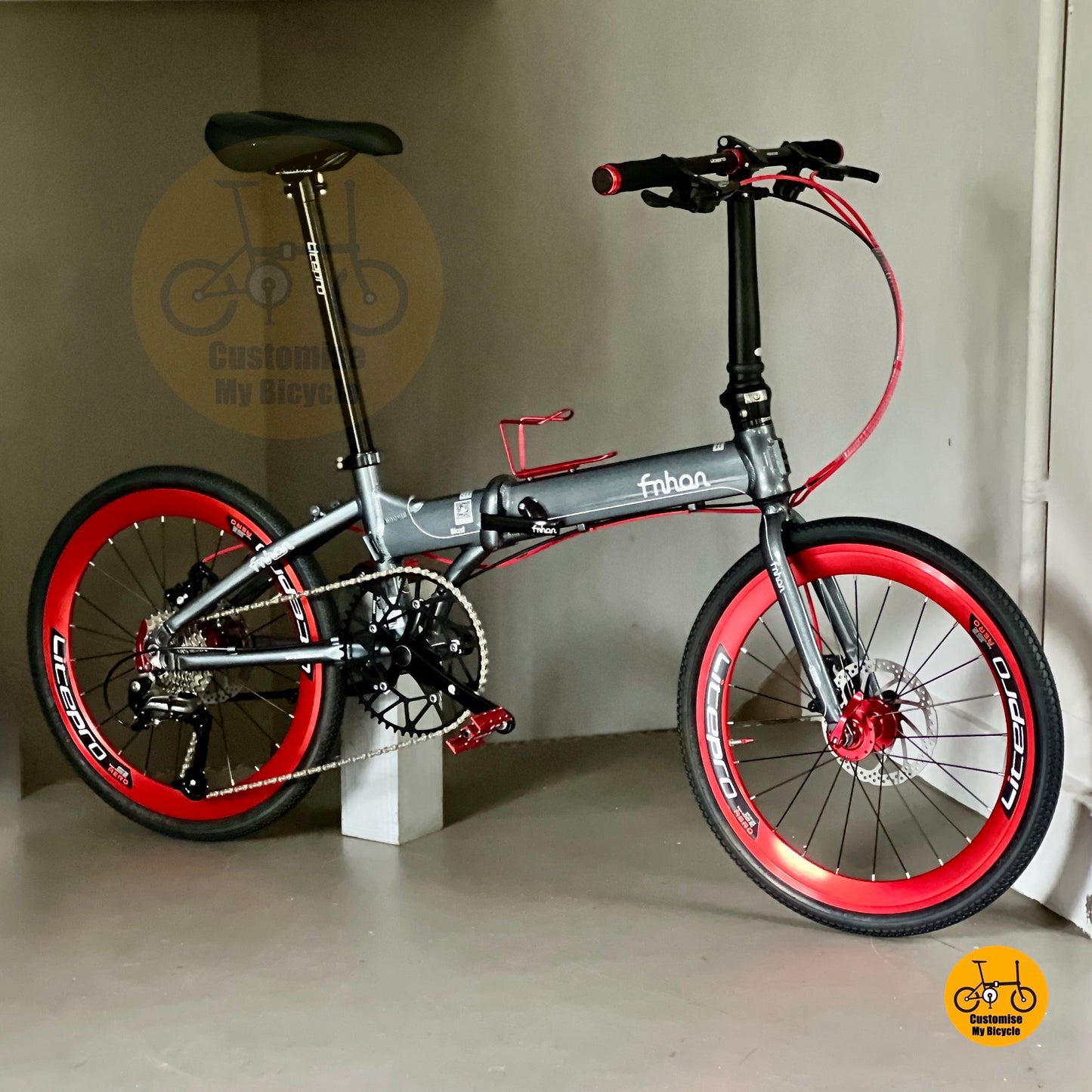 Dolphin Grey Fnhon Blast 22β folding bike Shimano 9s for PCN road and daily commute