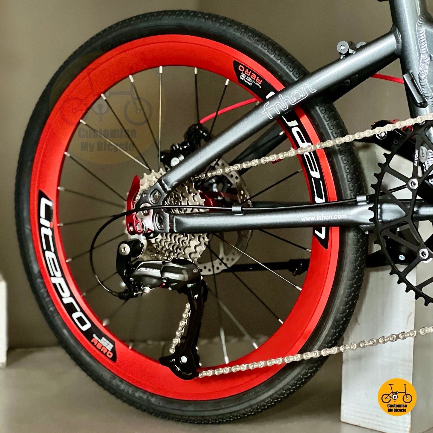 Shimano 9s folding bicycle Dolphin Grey Fnhon Blast for PCN rides