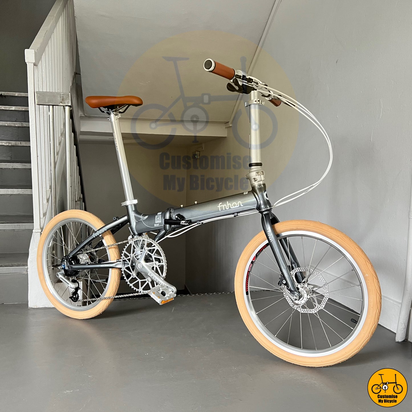 Dolphin Grey Fnhon Blast 20-Inch Folding Bicycle β Lightweight & Stylish
