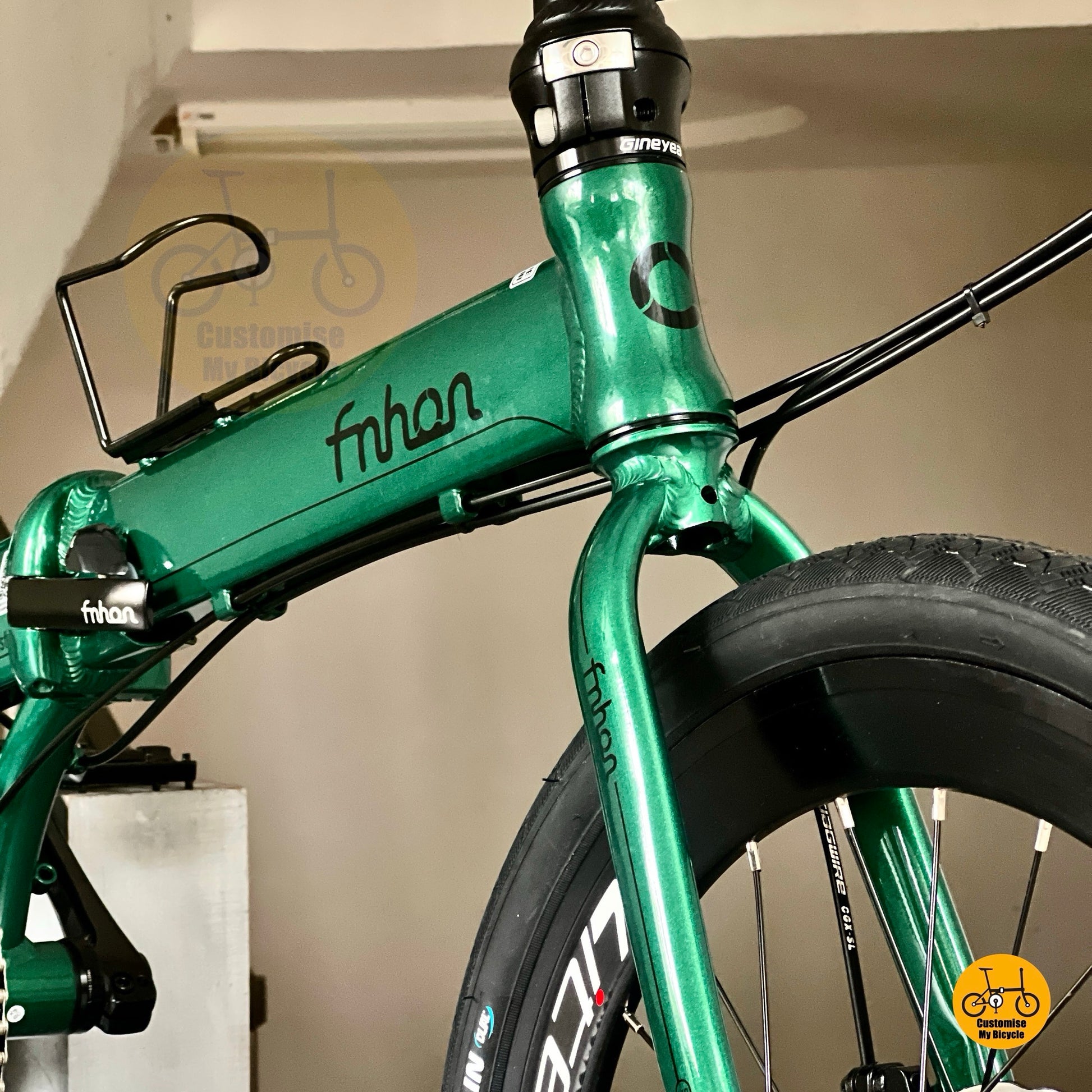Fnhon Blast folding bike Emerald Green side profile