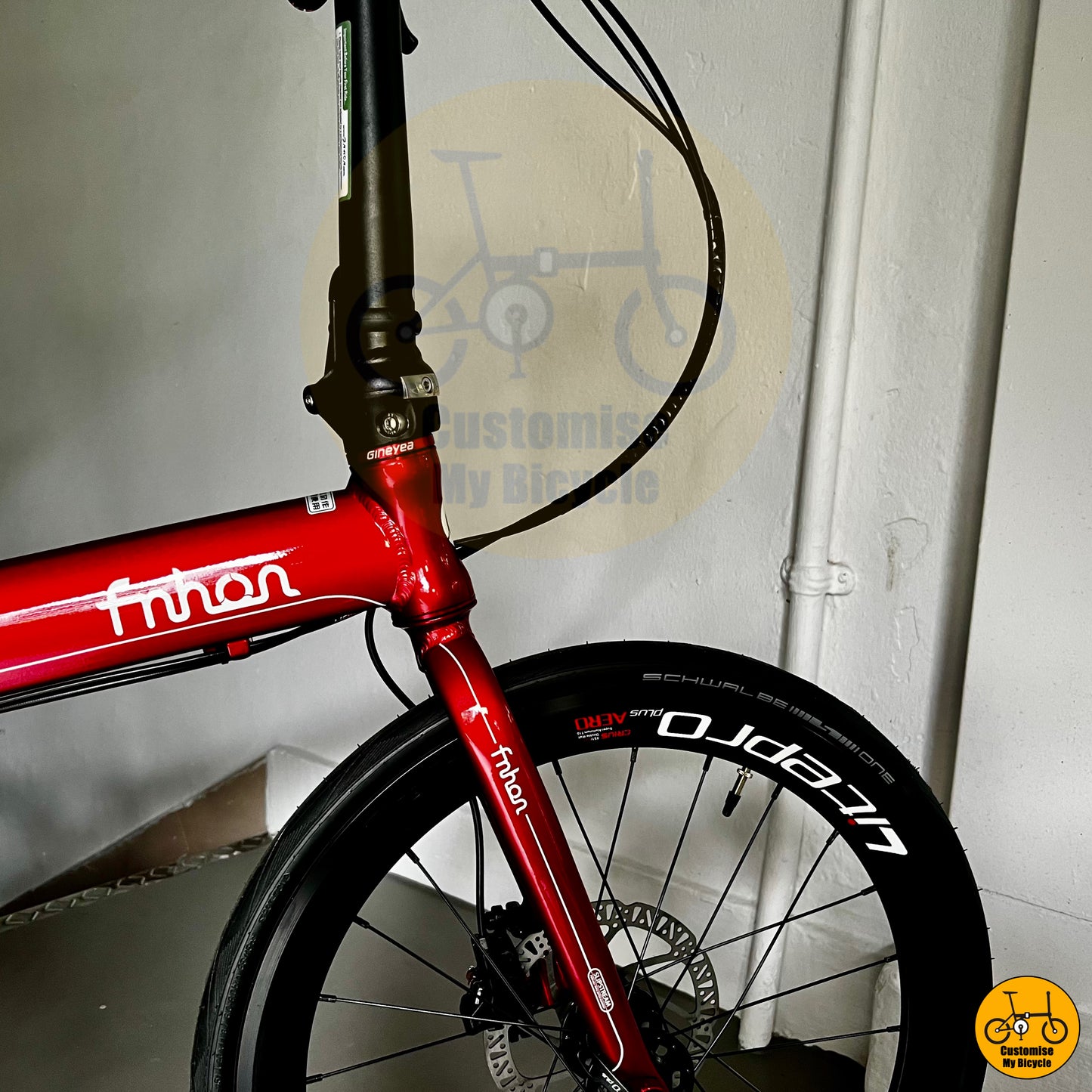 Ruby Red Fnhon Blast 22-Inch Foldable Bicycle β A High-Performance City Foldie