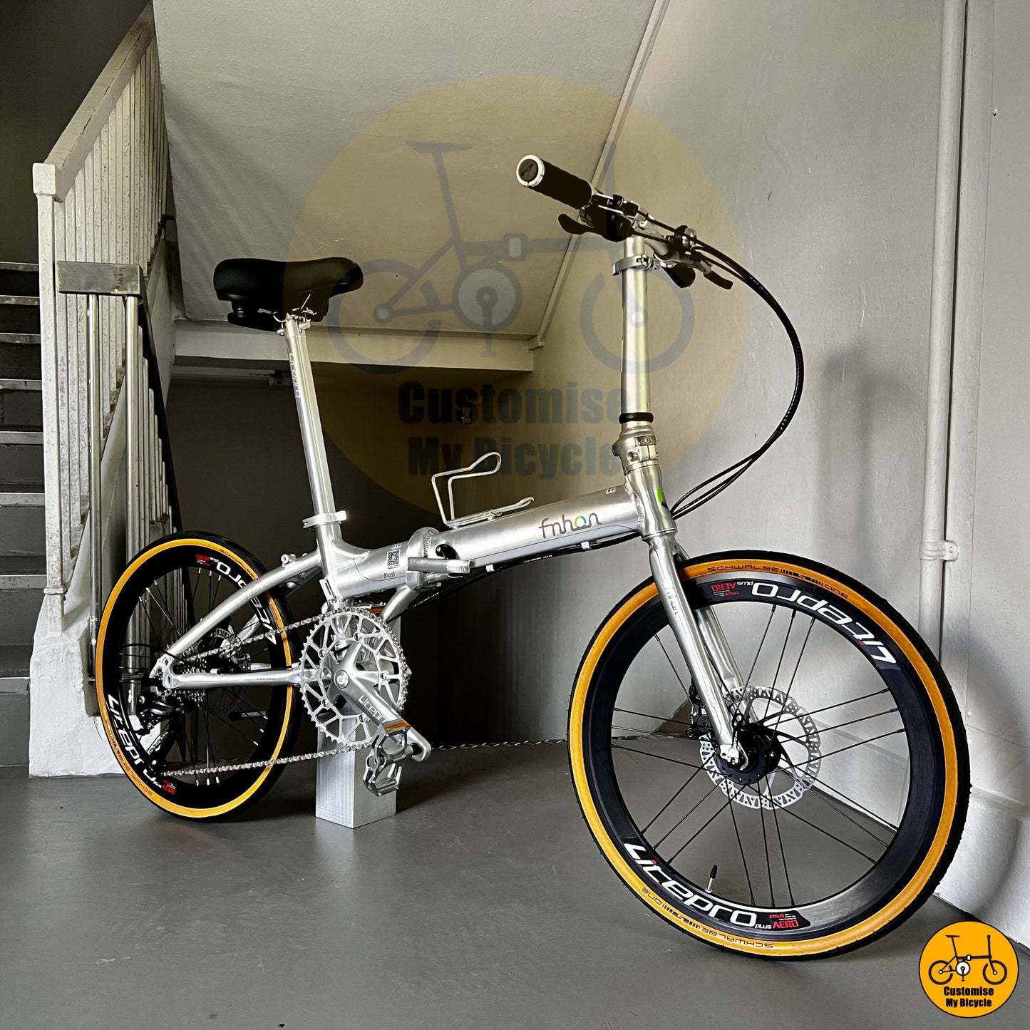 Platinum Silver Fnhon Blast 22-Inch Folding Bicycle β A Brompton Alternative with Premium Features