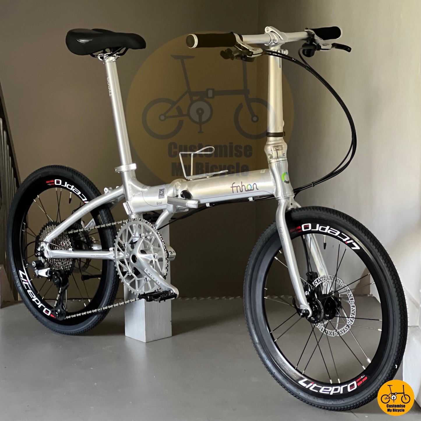 Basikal lipat Fnhon Blast 22 inci gear 12 Shimano Deore M6100 dan tayar Litepro
