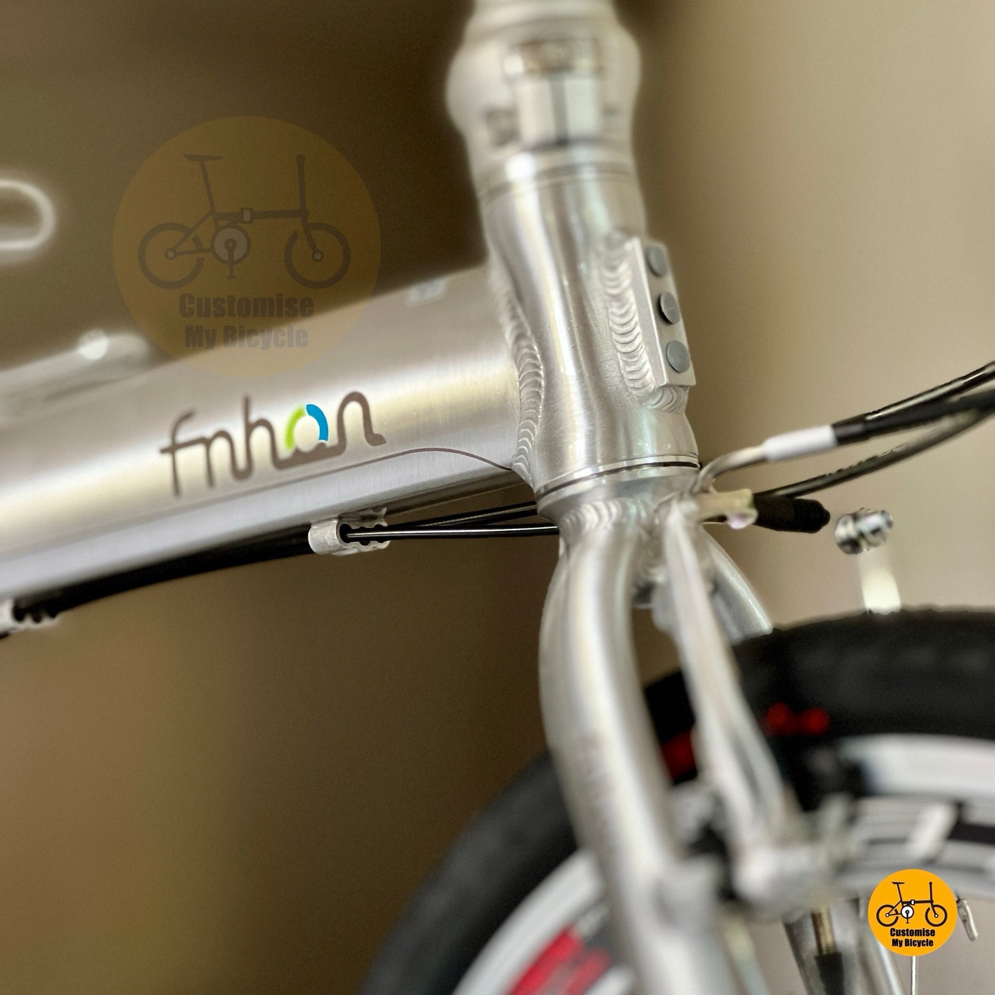 Polished Silver Fnhon Blast folding bike with front block adaptor expandable