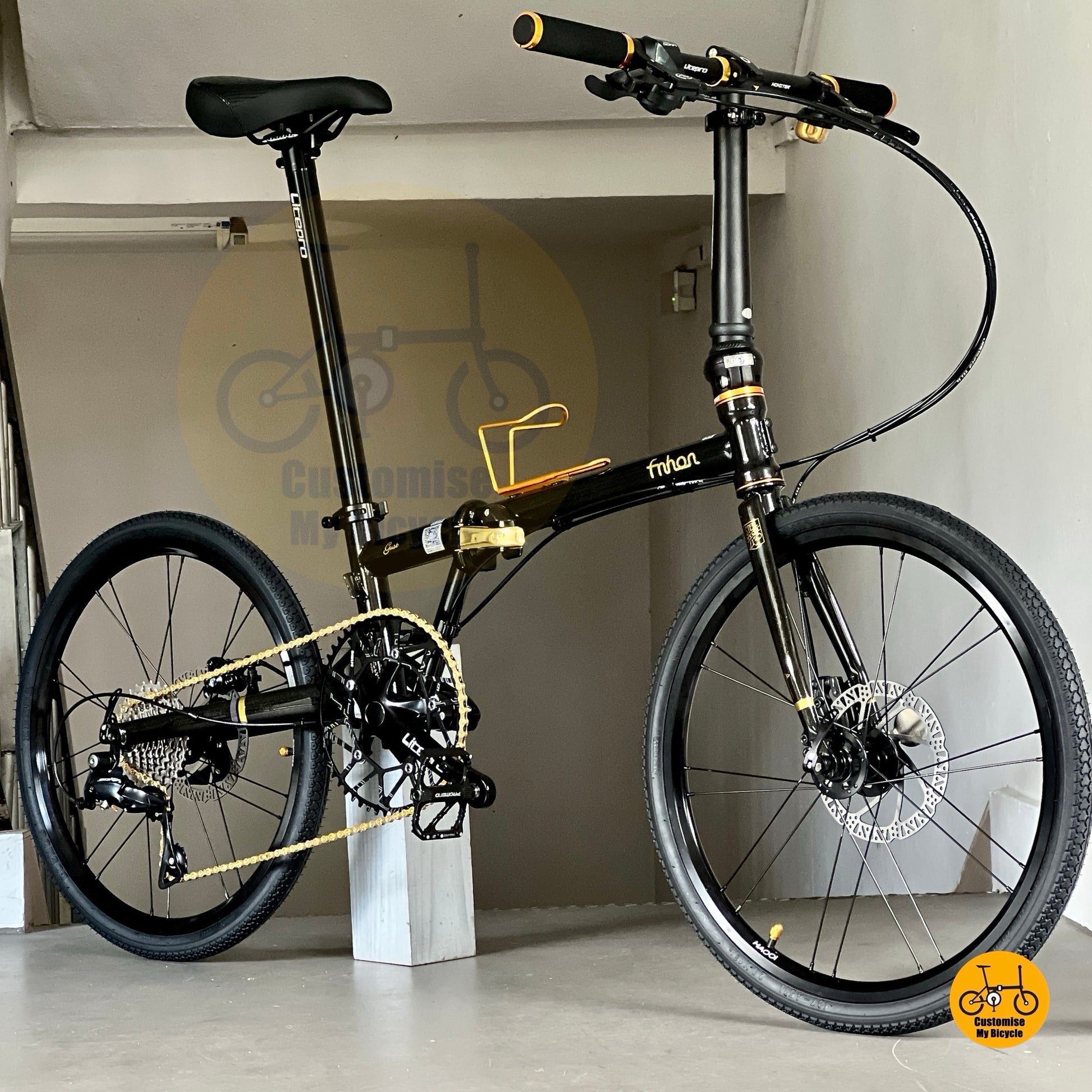 Fnhon Gust 22-inch folding bike with Shimano 9-speed Sora and HAOOI low profile wheels