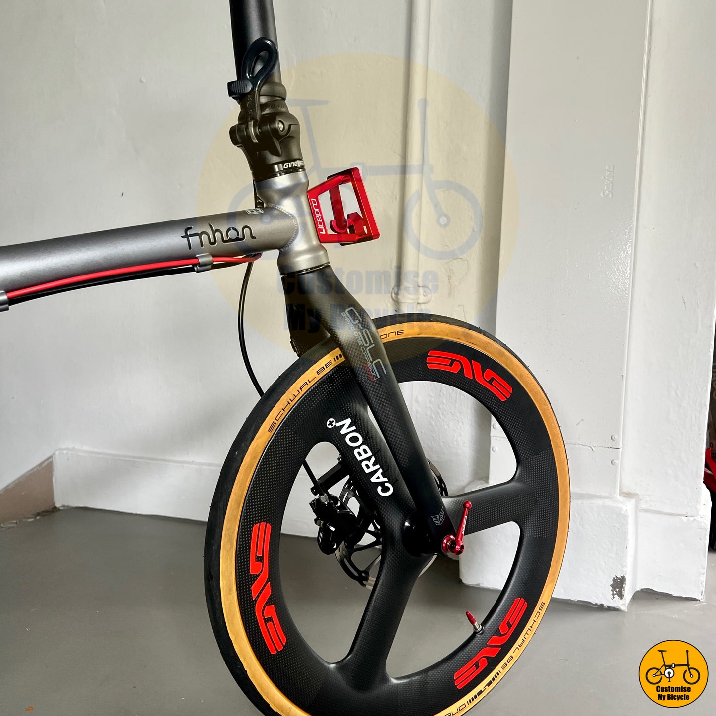 Fnhon Gust 20-inch Folding Bike β Battleship Grey Frame & Carbon Trispokes