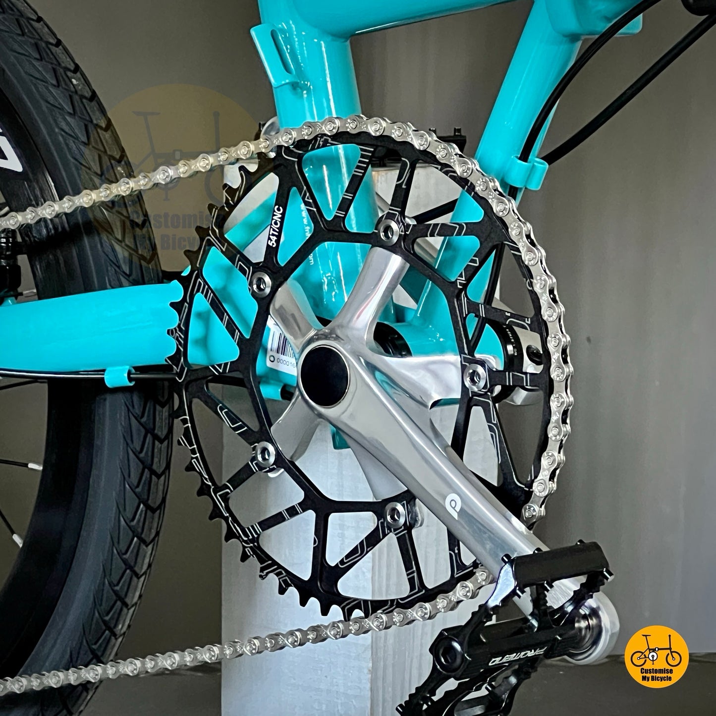 Silver Litepro crank on Fnhon Gust folding bike