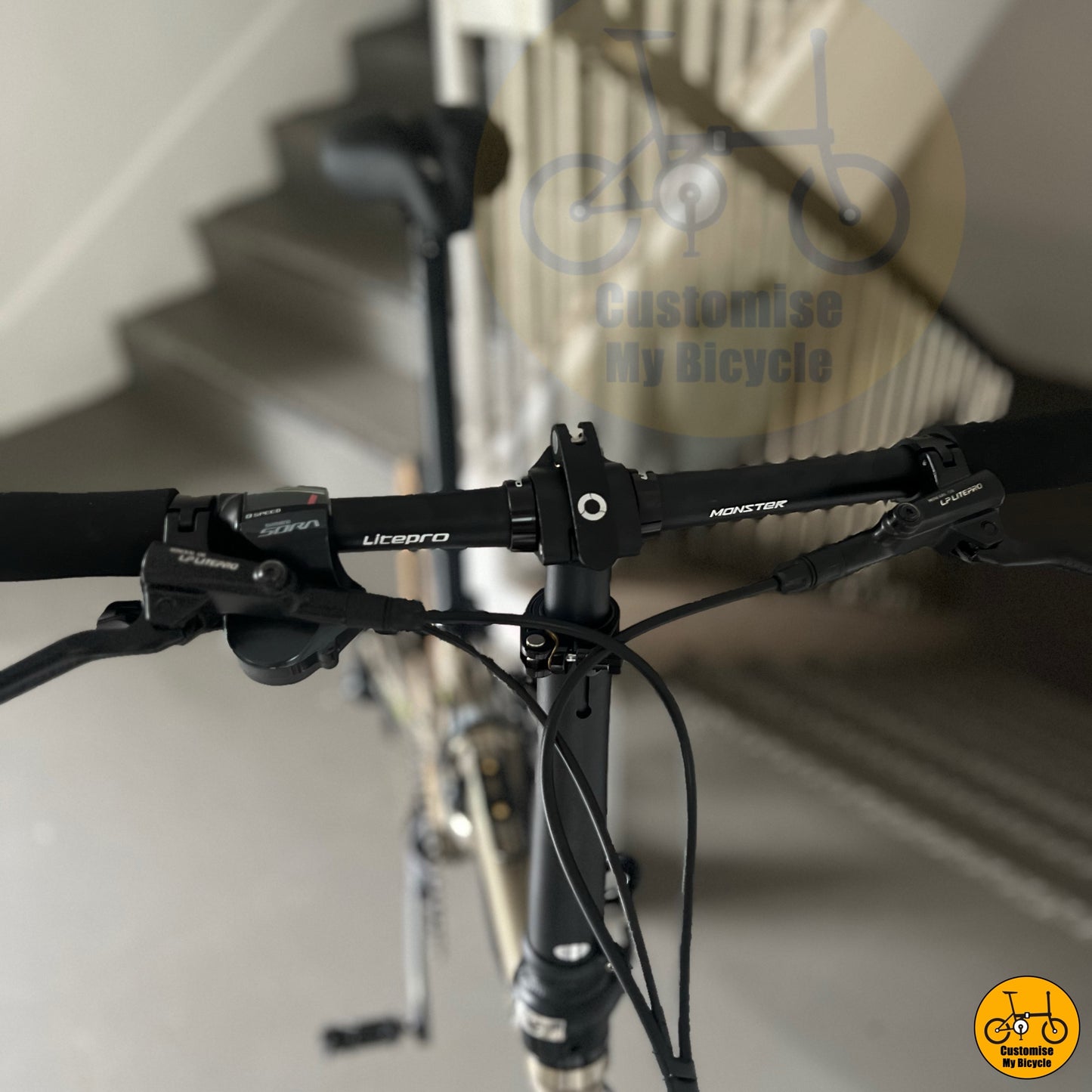 Minimalist titanium gold foldable bicycle with elegant setup