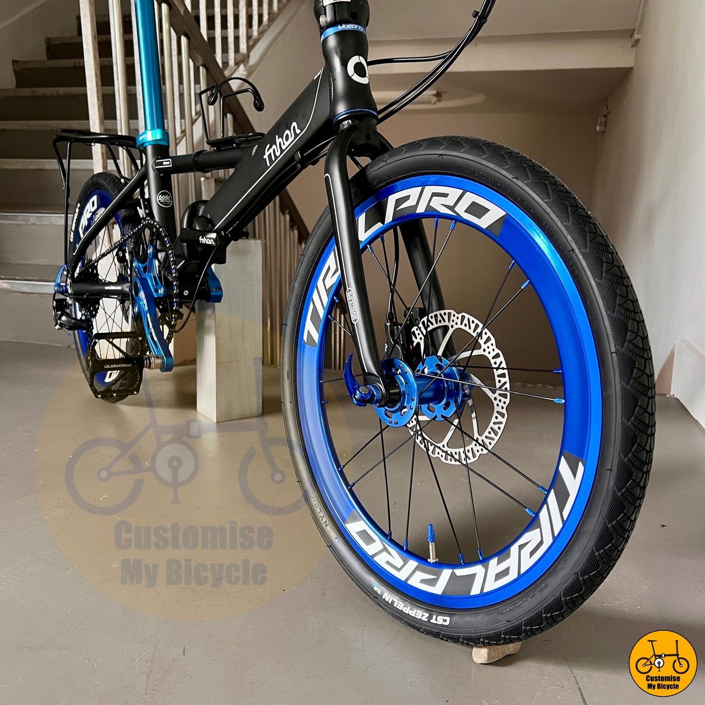 Tiralpro Blue Wheelset Fnhon Monsoon 20-Inch Foldable Bicycle β A Bold & Unique Ride