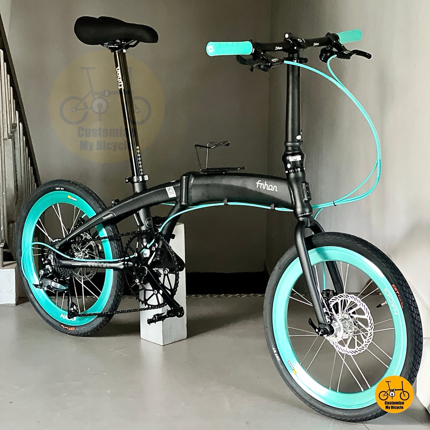 Shimano 9 Speed Fnhon Tornado Folding Bike Lightweight and Compact