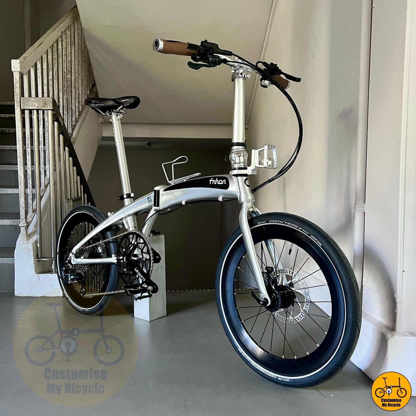 Fnhon Tornado 20 Inch Platinum Silver Folding Bike With Litepro Components
