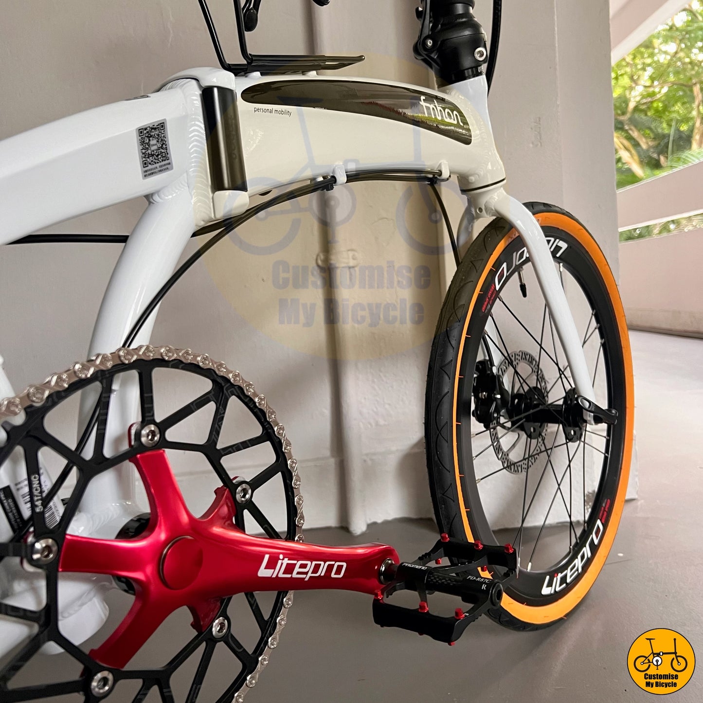 Elegant White Frame with Tan Tyres β Classic Meets Performance