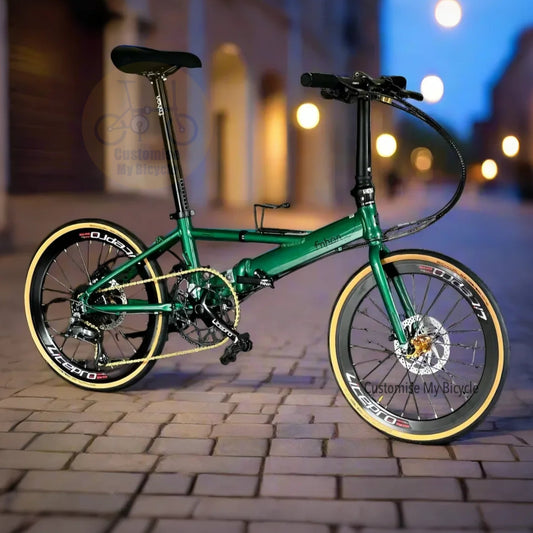 Fnhon Monsoon 22 inch folding bike Shimano 9s Emerald Green lightweight foldie Singapore