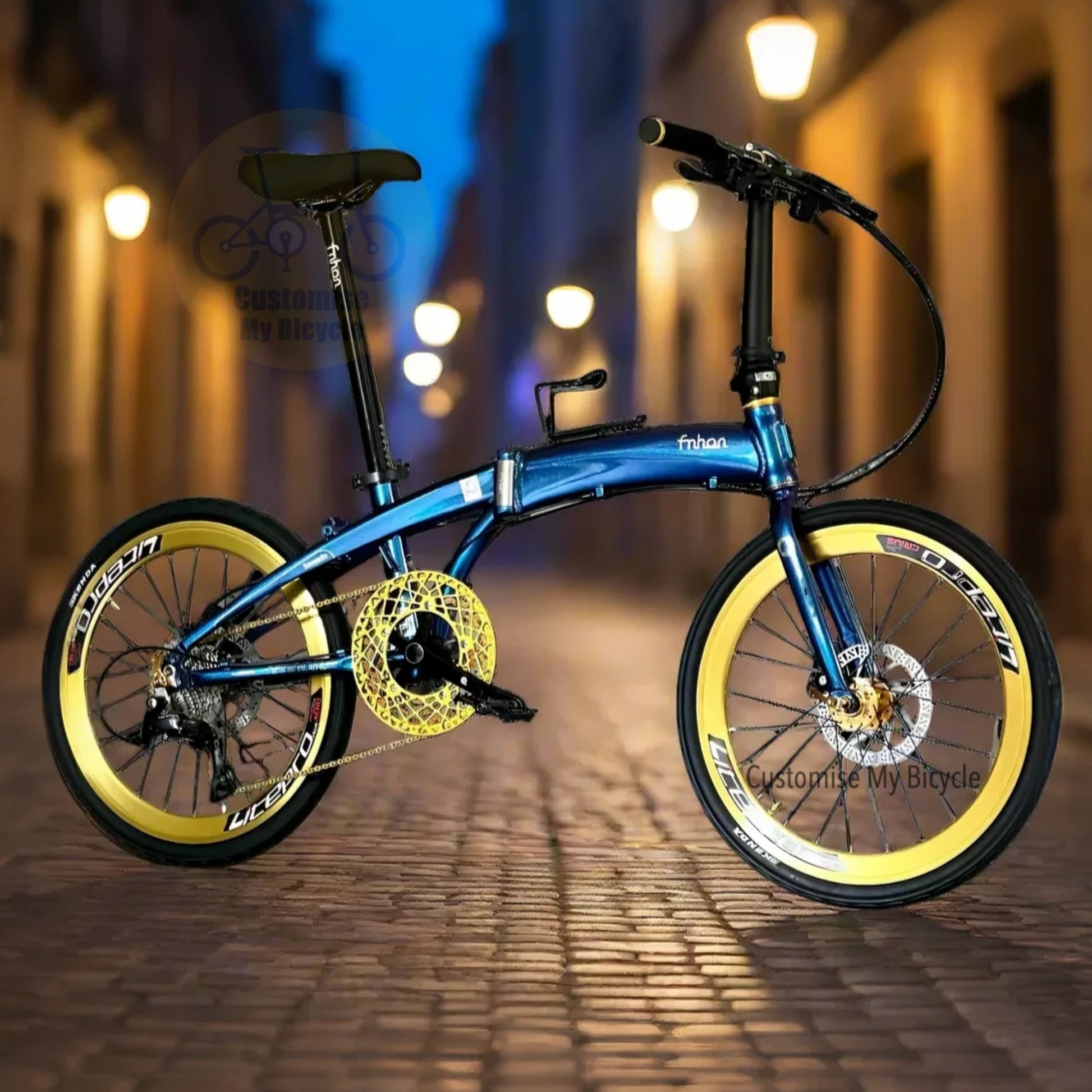 Buy Fnhon Tornado 22 inch folding bike Shimano 9s Chameleon Blue lightweight foldie Singapore