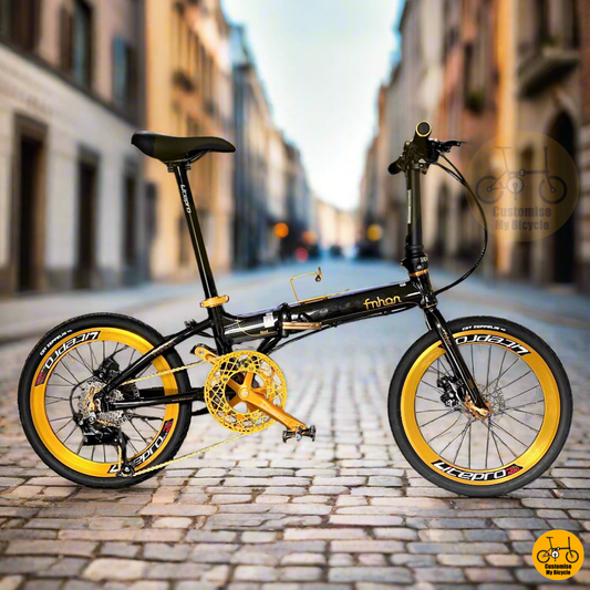 Black Gold Fnhon Blast 20-Inch Foldable Bicycle – A Premium Look with Performance
