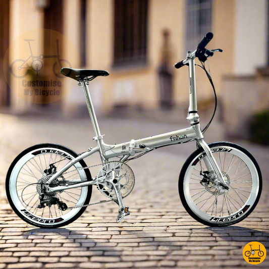 Platinum Silver Fnhon Blast 22-Inch Foldable Bicycle – Premium Finish & Performance
