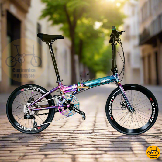 Oil Slick Fnhon Blast 22-Inch Foldable Bicycle – Bold, Shiny & Performance-Driven