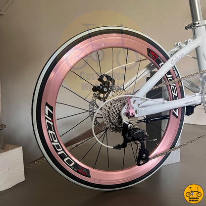 Soft Pink & White Fnhon Blast 22-Inch Foldie – A Lovely Ride for Daily Commuting
