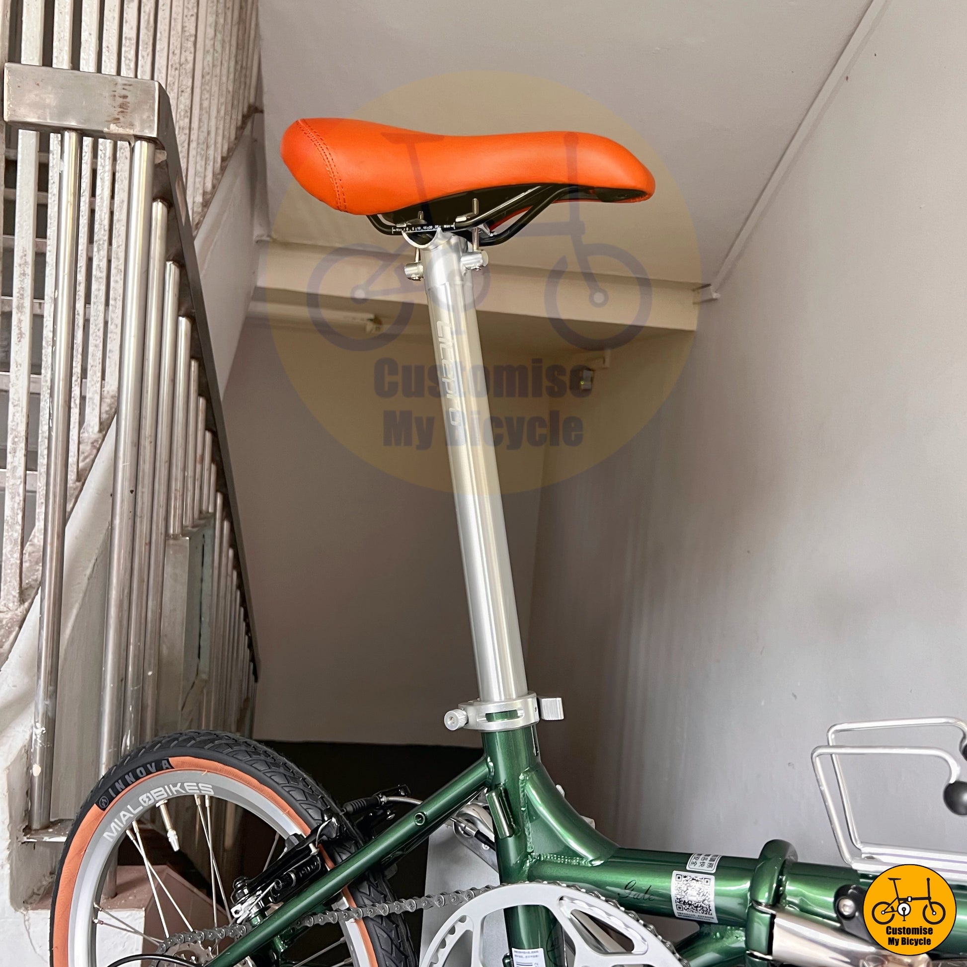 Fnhon Gale 18-inch Foldable Bicycle – Emerald Green Frame, PCN