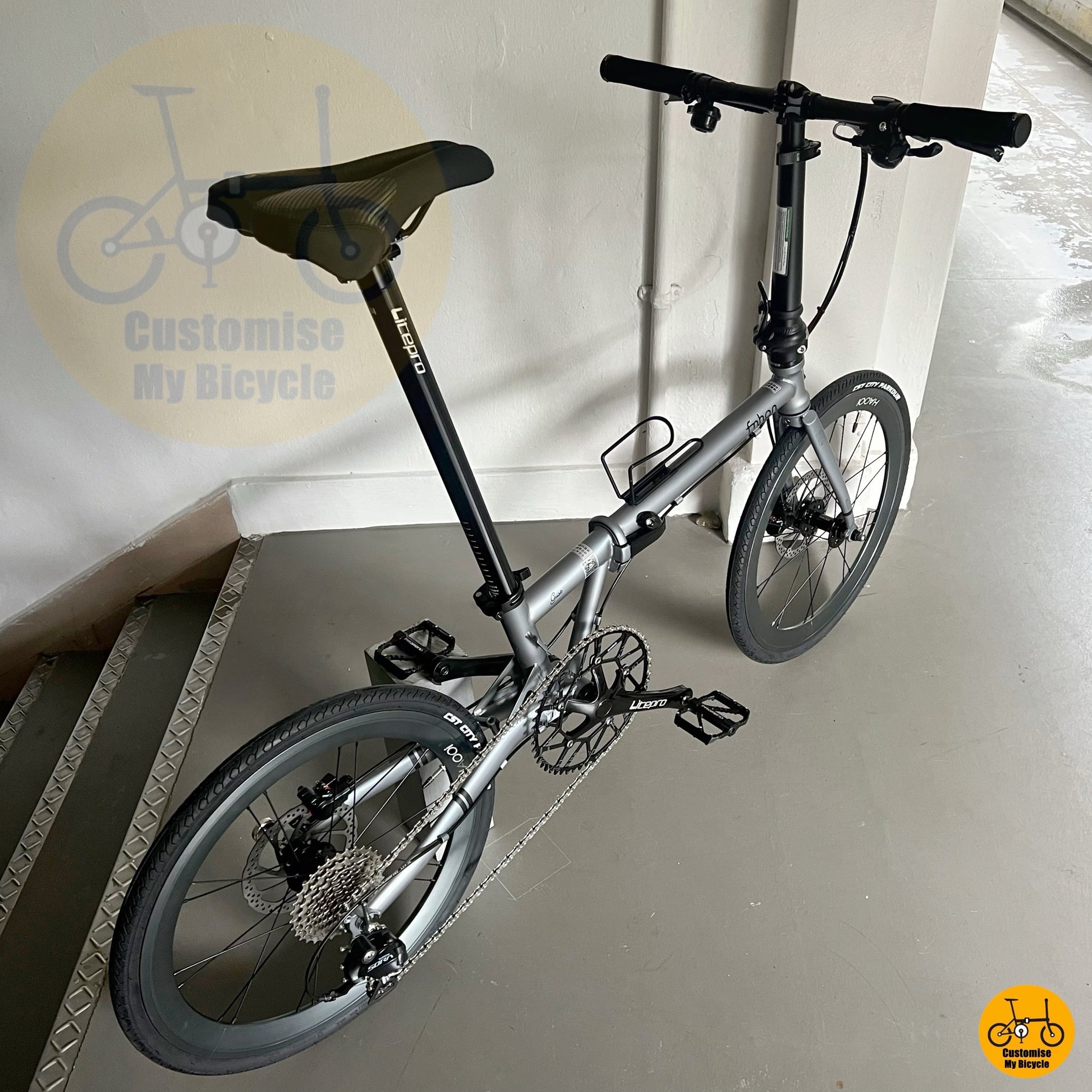 Fnhon Gust 22-inch Basikal Lipat Cantik dengan Shimano Sora dan Reka Bentuk Tersuai