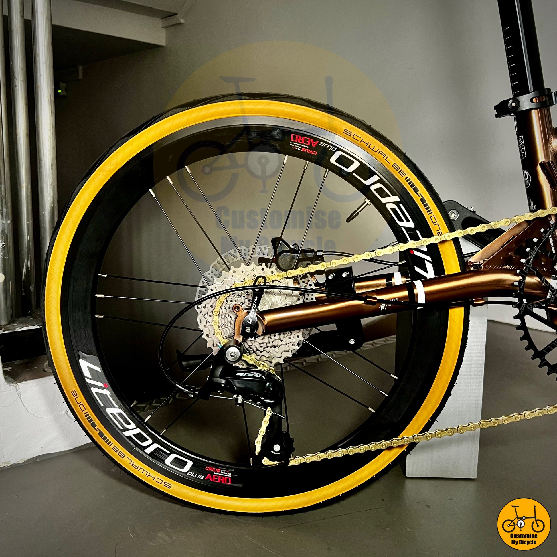 Classic Fnhon Gust foldie with Schwalbe One tyres for smooth rolling
