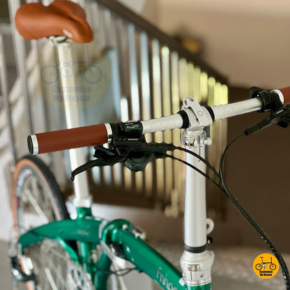 Close up of Shimano MT200 hydraulic brake on Fnhon Wind Emerald Green frame  

