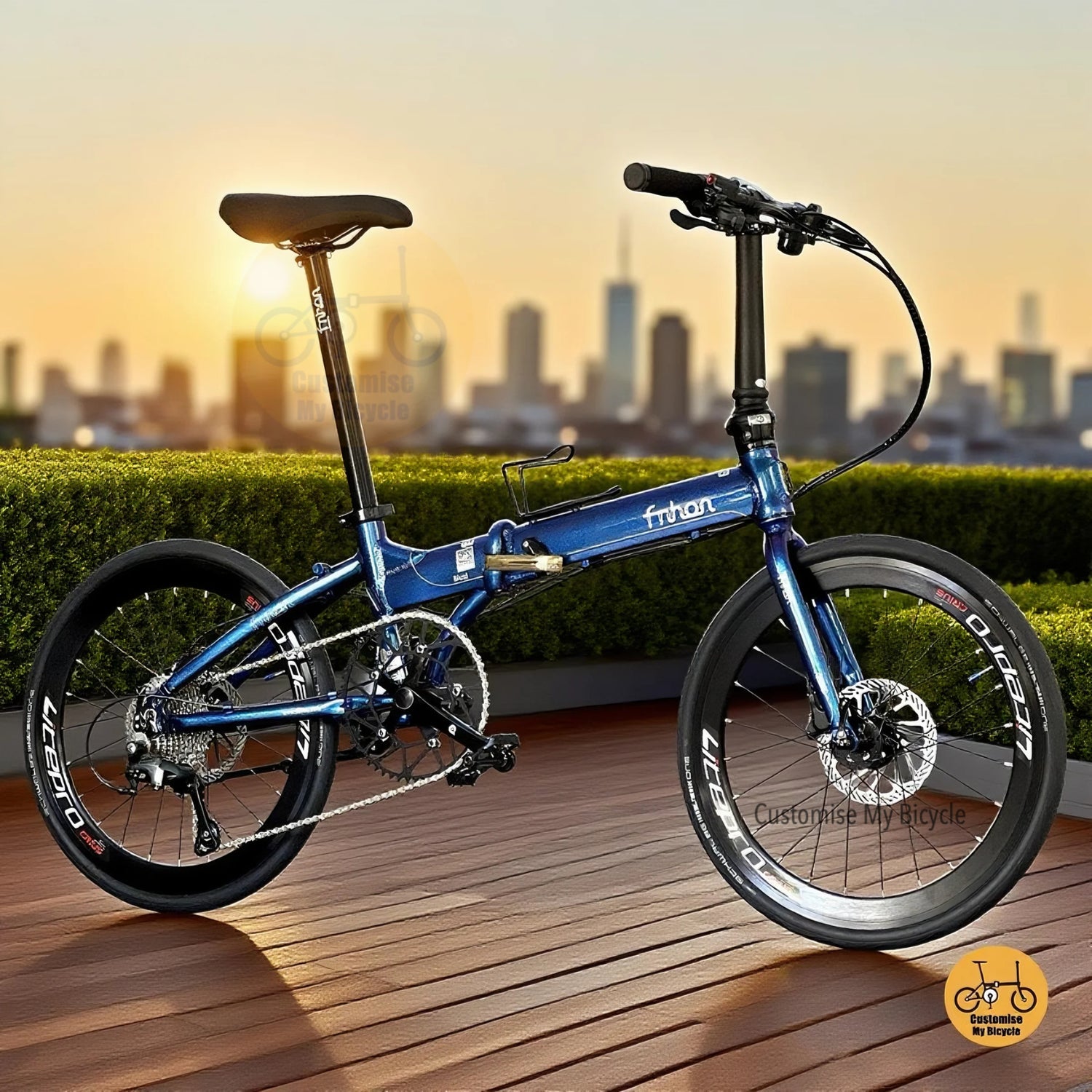 Fnhon Blast 22 inch Chameleon Blue Folding Bike Shimano 10 Speed Tiagra Litepro Wheels