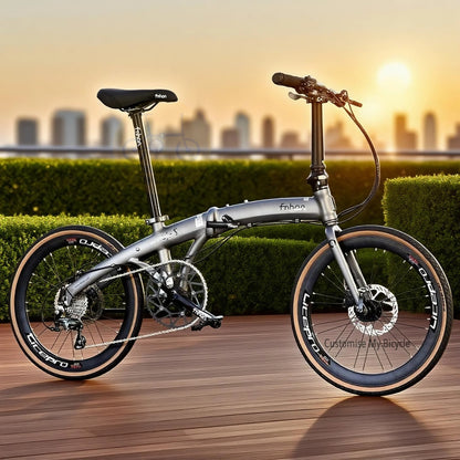Fnhon Wind 22 inch Carbon Grey Folding Bike Shimano 10 Speed Tiagra Hydraulic Brake  
