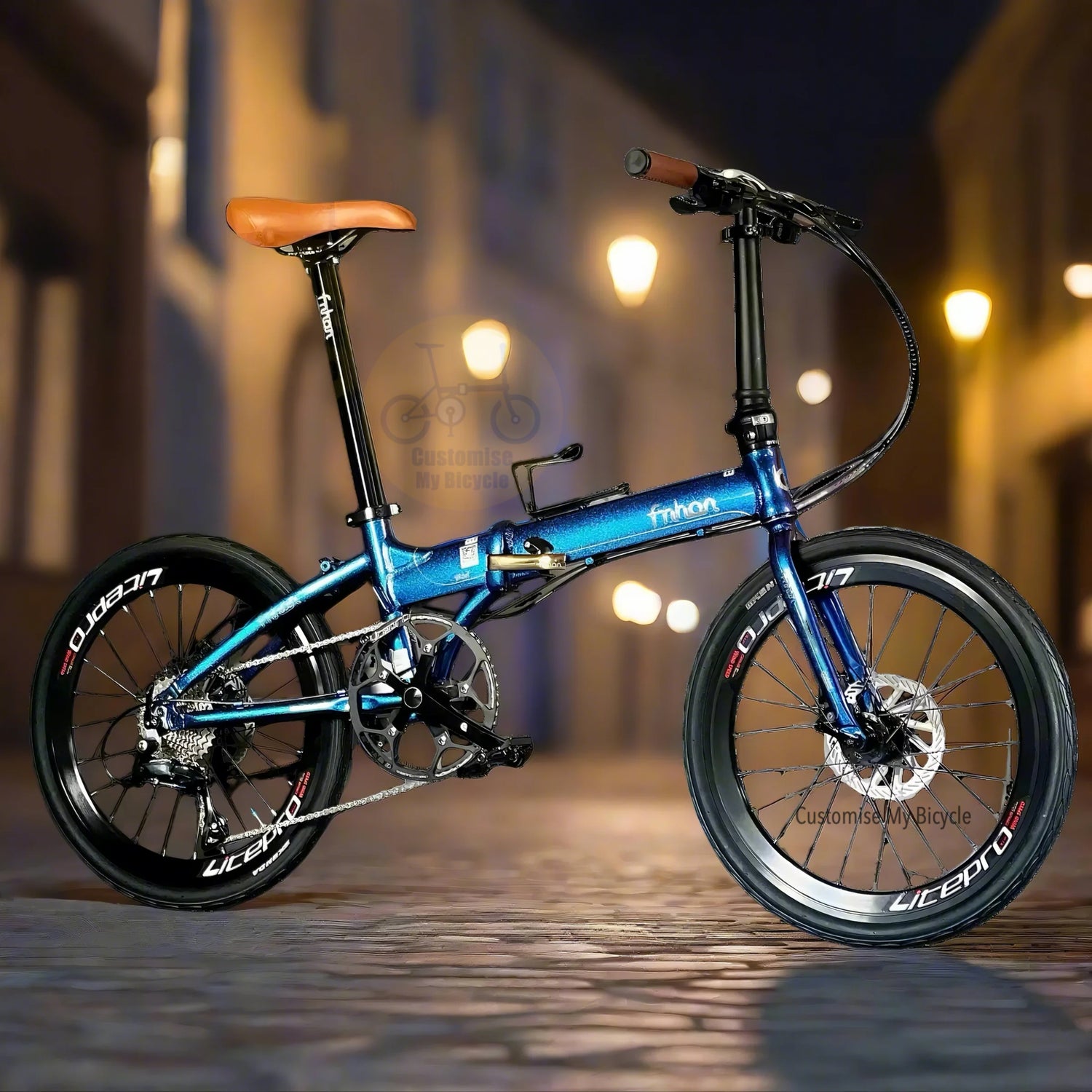 Fnhon Blast 22 Inch Folding Bike With Shimano 9 Speed Gears In Chameleon Blue Lightweight Aluminium Frame
