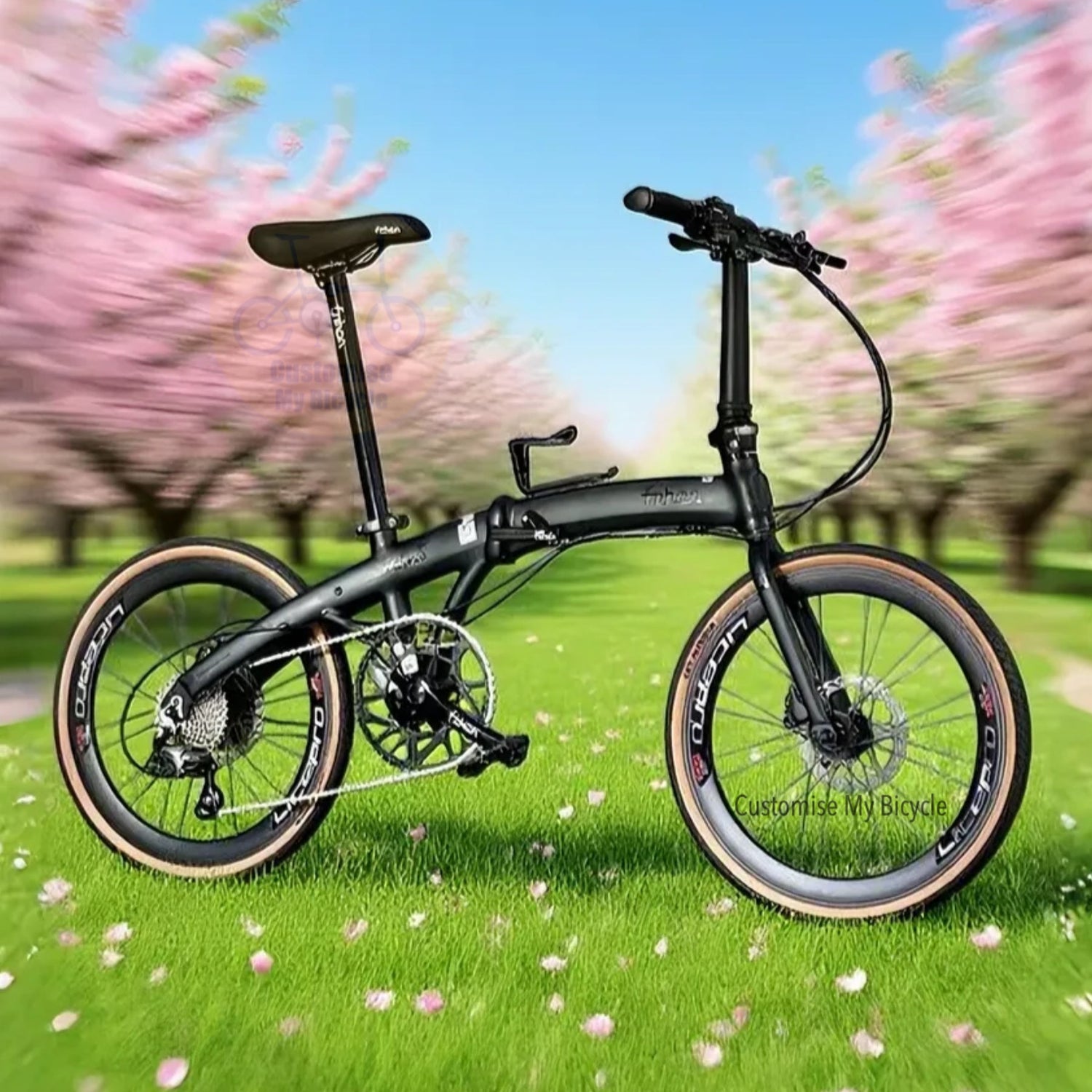 Fnhon Wind 22 inch folding bicycle matte black Shimano 10 speed Tiagra lightweight frame with hydraulic brakes
