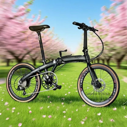Fnhon Wind 22 inch folding bicycle matte black Shimano 10 speed Tiagra lightweight frame with hydraulic brakes
